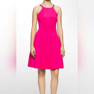 Calvin Klein Pink Fit and Flare Strapless Dress